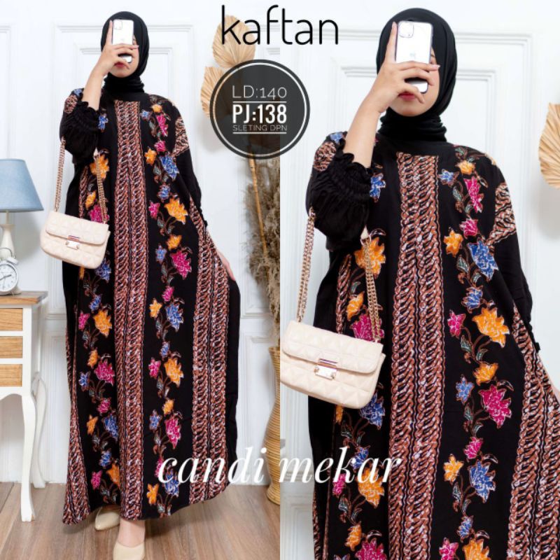 Kaftan Sogan Candi Mekar / Long Kaftan Cap Colet Sogan Rayon Candi Mekar