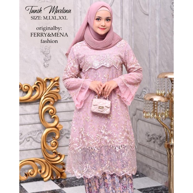 TUNIK MARLINA | BAHAN TILLE BORDIR TUTON PREMIUM | By Ferry Mena