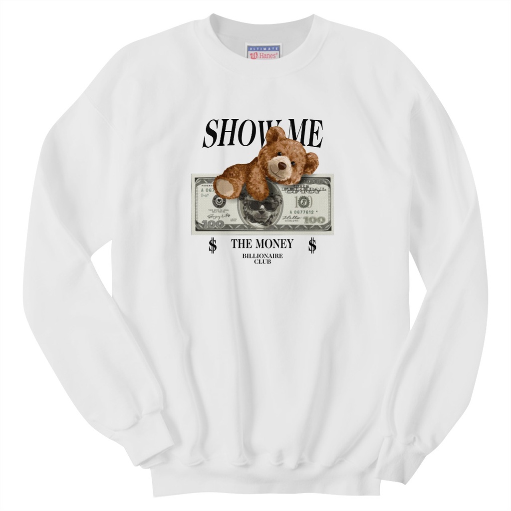 Showme Crewneck Sweater Pria Fleece Size M - XXL