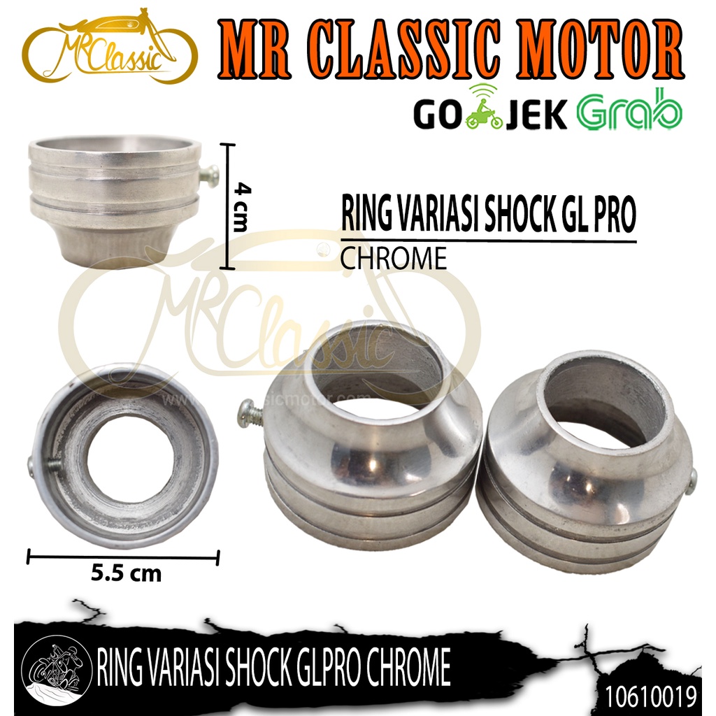 Ring Variasi Shock GLPro Silver Tutup seal shock depan GL pro almu cor