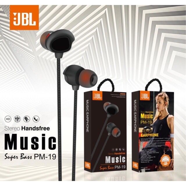 Headset J PM-19 Stereo SUPER BASS Handsfree Earphone