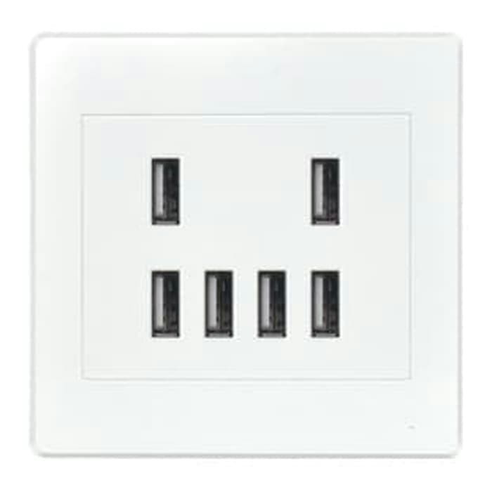 Stop Kontak Colokan Dinding 6 USB Port Wallplug Soket Socket Dinding