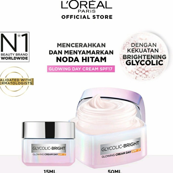 [DAY CREAM] LOREAL / L'OREAL Paris Glycolic Bright Glowing Day Cream SPF17