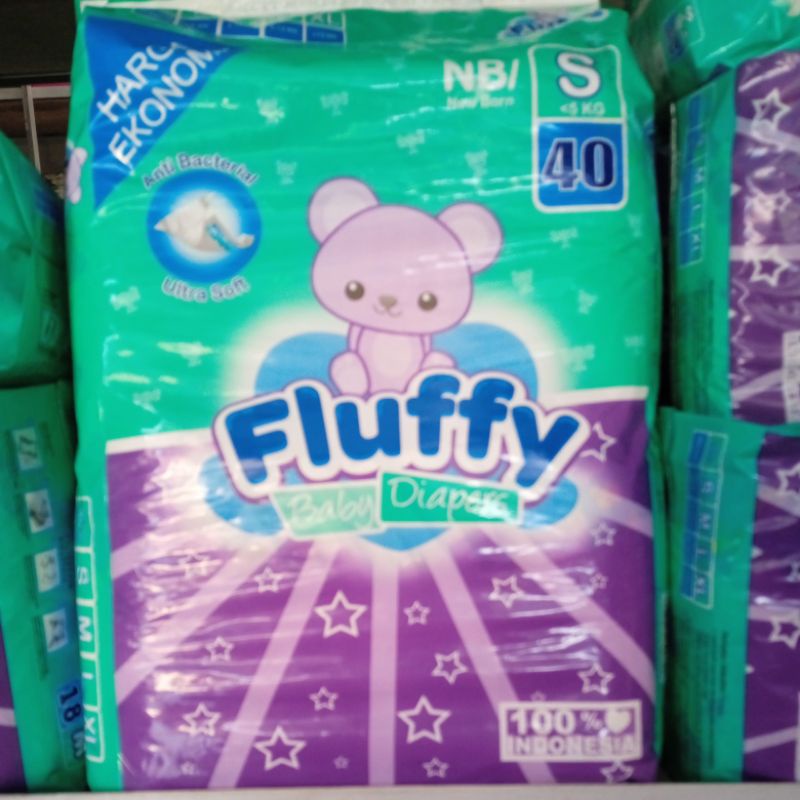 pampers fluffy diapers nbs/s type perekat isi 40 new born baru lahir popok sekali pakai baby