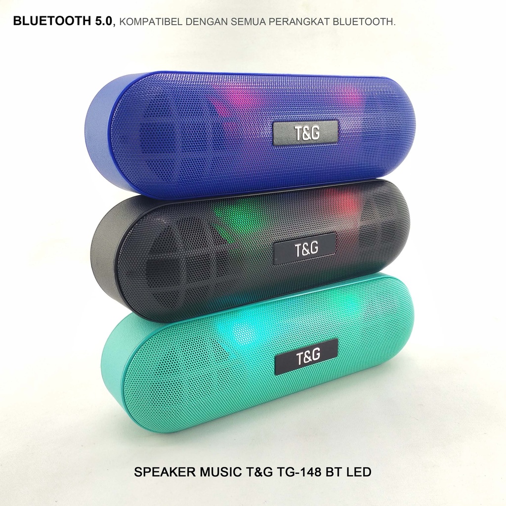 SPEAKER MUSIC PORTABLE BLUETOOTH T&G TG-148 BT LED