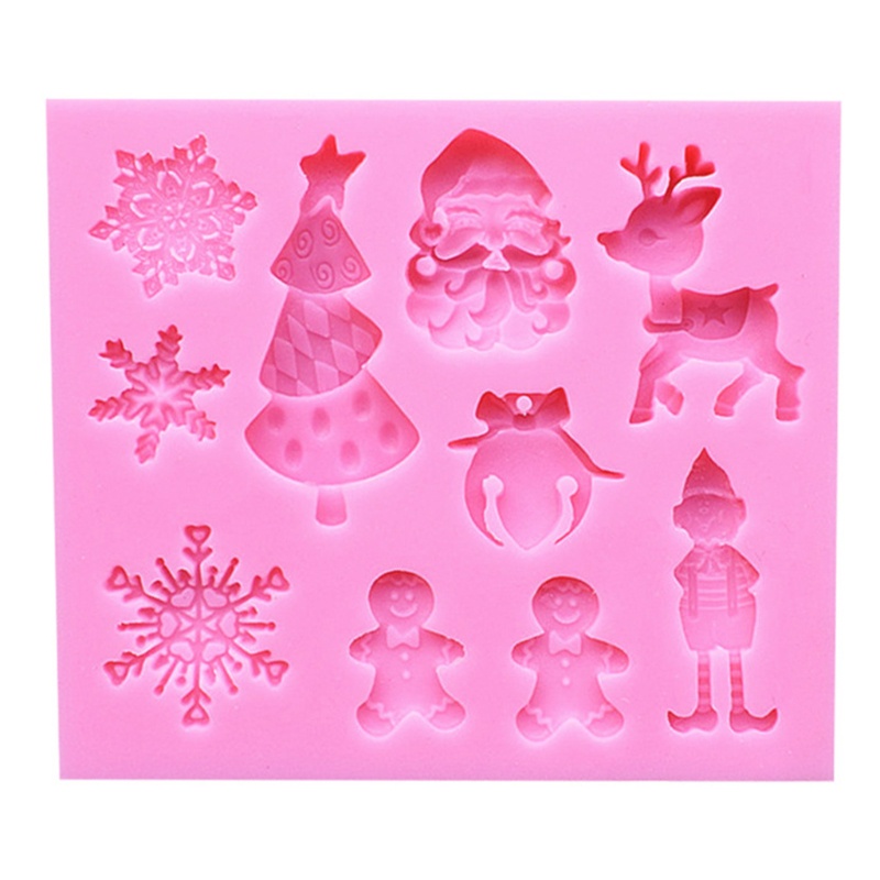 Cetakan Pemotong Kue Fondant Bahan Silikon Food Grade Bentuk Manusia Salju Natal
