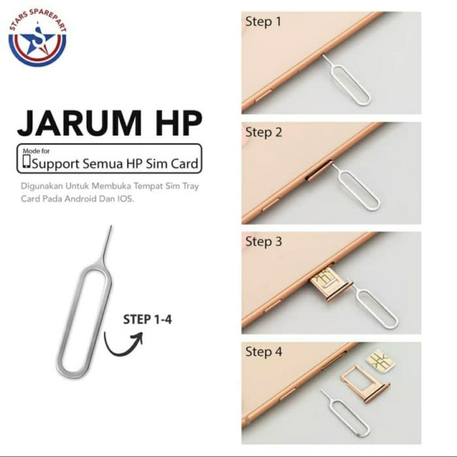 SIM EJECTOR JARUM PIN TUSUKAN SIM CARD HP PEMBUKA SIM TRAY HP ISI 10PCS - SC