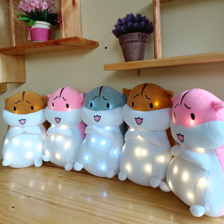 Boneka Hamster LED Bisa Nyala Murah/Boneka Lucu/Boneka Viral/Boneka Terlaris/Boneka Kado Untuk Pasangan Berlabel SNI