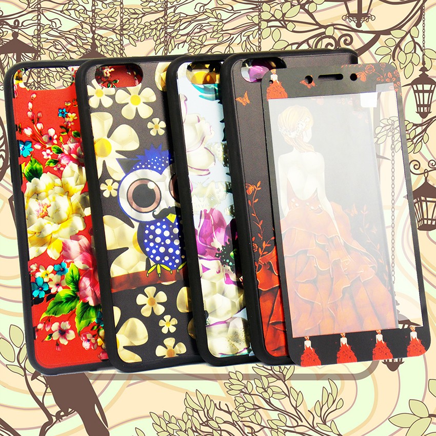 360 Flower Diamond + TemperedFor hp Samsung J2 Pro Oppo A83 F7 Vivo V7 Y65 Xiaomi Redmi 5 Redmi 5A  Redmi 5+ #case#casehp#casemurah