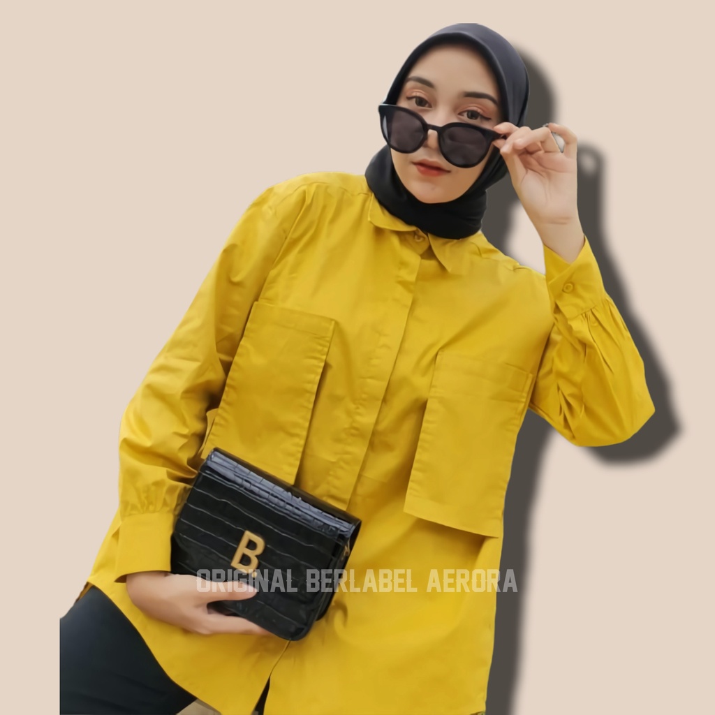 Baju Atasan Kemeja Polos Jumbo Lengan Panjang Wanita Korean Style Terbaru 2022 Rayon Twill Premium Ld 120 Allsize