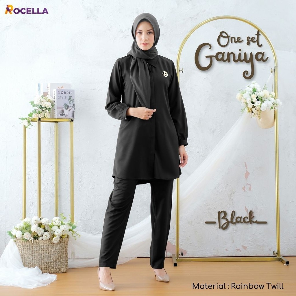 Rocella One Set Baju Wanita Muslimah - Baju Atasan dan Celana Santai Kerja Bepergian Casual BISA COD #oneset #setelan #bajuwanita-1