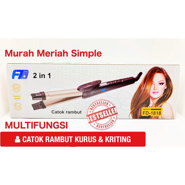 CATOK RAMBUT LURUS DAN KERITING FD 1818 MULTIFUNGSI 2 IN 1 CATOK RAMBUT LURUS DAN KERITING FD 1818 MULTIFUNGSI 2 IN 1