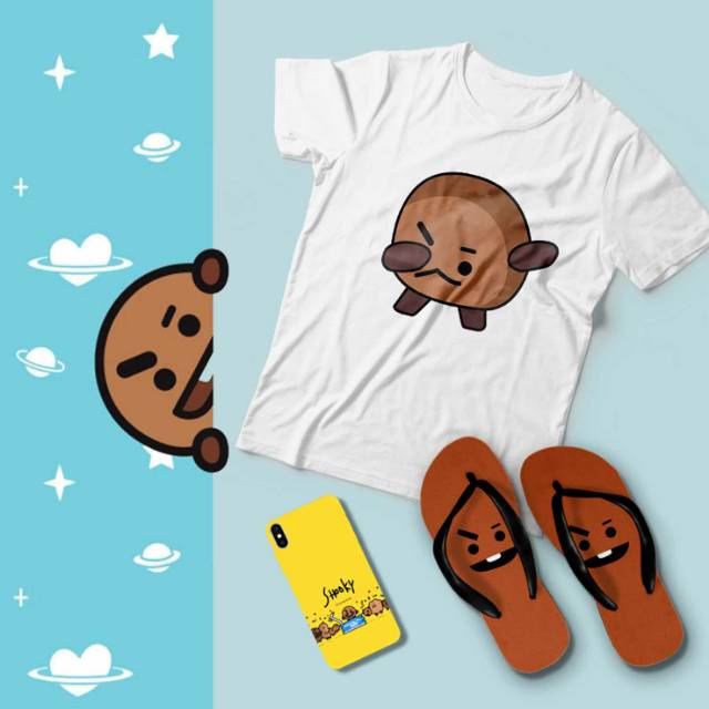 Bt 21 gift set kaos dan sandal tata chimmy cooky van mang rj shooky koya