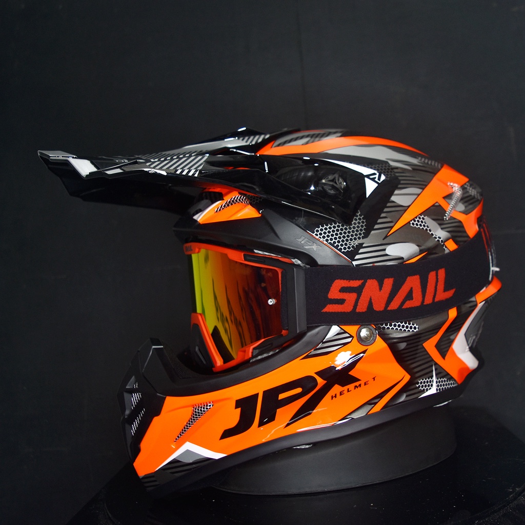 HELM JPX CROSS_FOX1 X35 - FLUO RED GLOSY  PAKET GANTENG GOOGLE SNAIL HELM JPX KLX ORIGINAL HELMET MOTO TRAIL SUPERMOTO HELM FULL FACE MOTO CROSS TERBAIK-MX40 MATT RED/RED