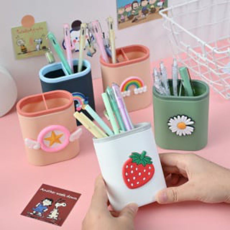 ~ PIYOSHI08 ~ Kotak Tempat Pensil Pulpen Alat Tulis Organizer Desktop Multifungsi Pen Holder Motif Lucu AF186