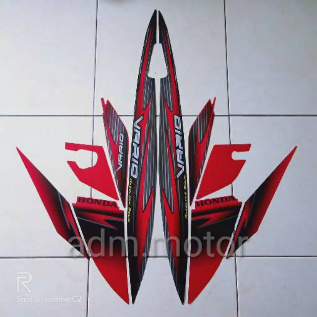 STRIPING STIKER STICKER LIS HONDA VARIO CW 110 2006-2007 MERAH