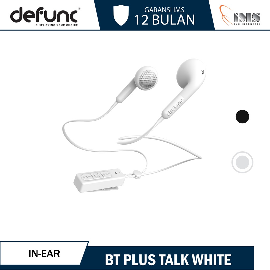 Clearance Sale Defunc BT Plus Talk - White Bluetooth earphone