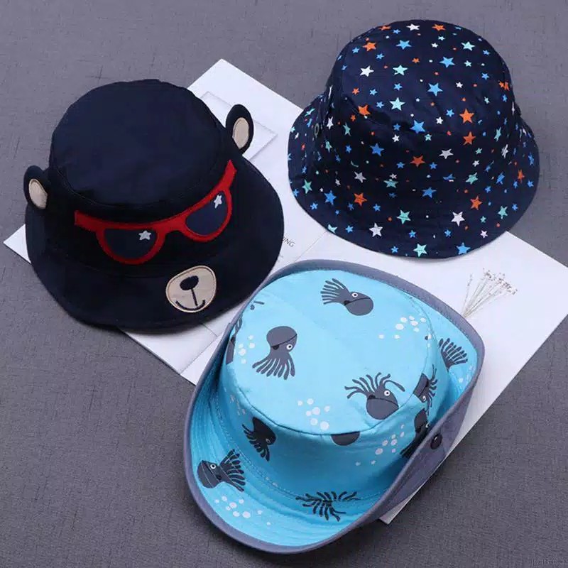 Bucket hat baby Topi pantai Bayi Anak batita balita Pelindung Matahari lucu korean Fashion Style