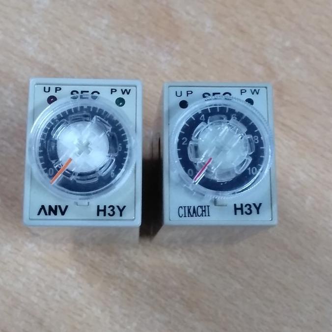 Timer relay H3Y-4 H3Y4 H3Y 4 24V DC atau 220V AC ANV Cikachi Taiwan Berkualitas