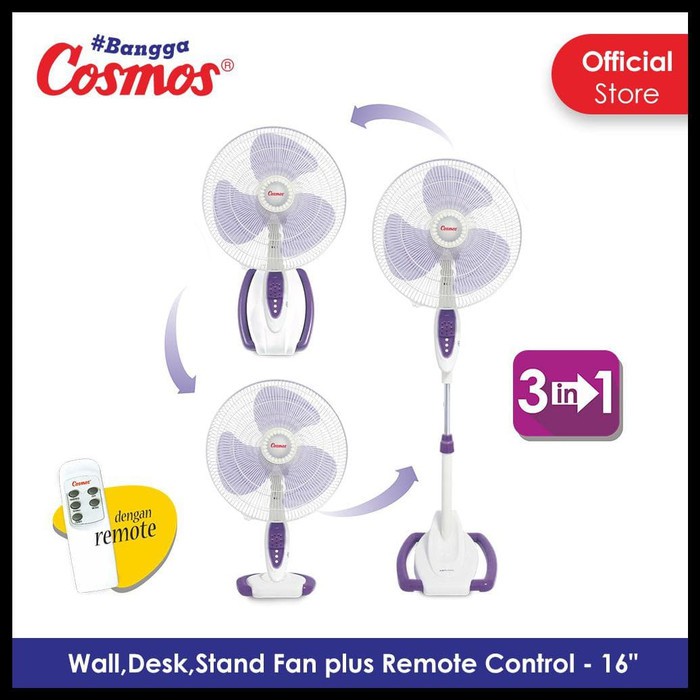 Cosmos Kipas Angin WADESTA 16 S088 Remote (Wall, Desk, Stand)