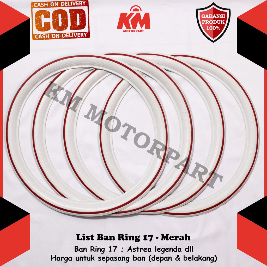 Lis Ban List Ban Motor Ring 14 Ring 17 Motor Matic dan Bebek Putih Biru Merah Untuk Motor Beat Vario