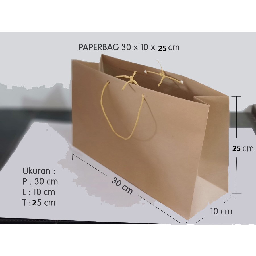 

Paperbag / shopping bag / tas kertas polos 30x10x25 -lancape
