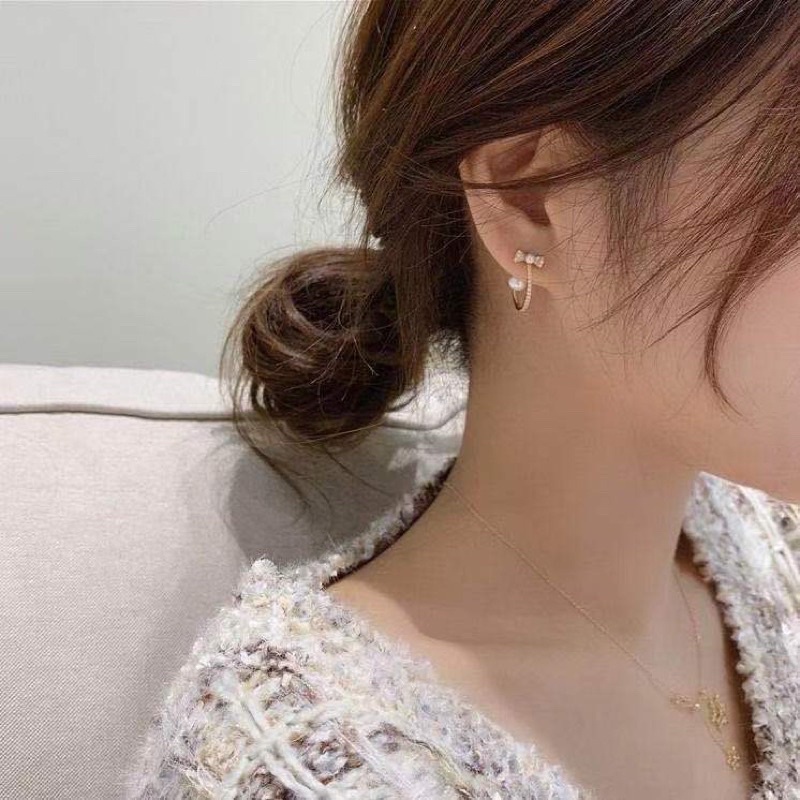 Anting E332 Gantung Bahan Alloy Model Geometri dengan Rumbai untuk Wanita