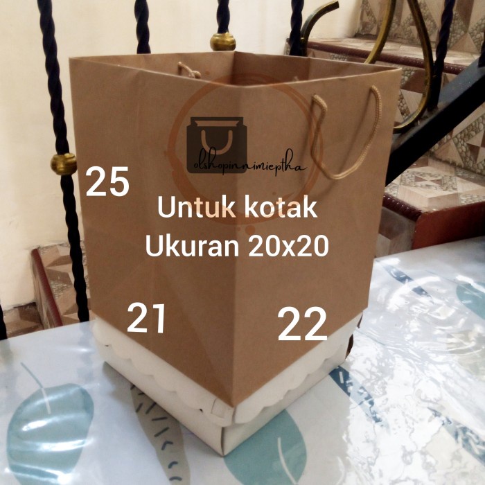 

PROMO paper bag / tas kertas polos tebal untuk kotak ukuran 20x20