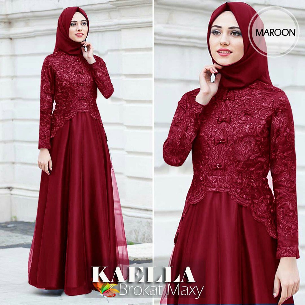 Gamis Perempuan Dewasa Terbaru Maxi Kaella Matt Moscrepe Brokat Tille  Ukuran Jumbo Model Kekinian Good qualty premium