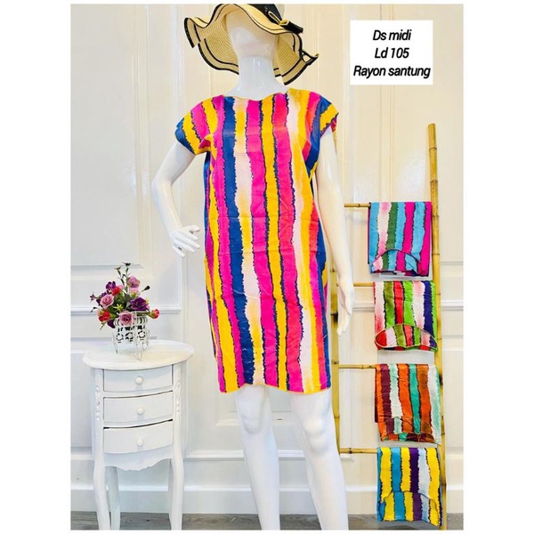 Daster midi garis ndol MIDI21 | Daster viral | daster manohara | daster arab bahan rayon