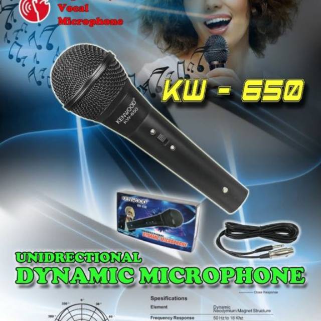 Mic Kabel kenwood KW-650.vocal suara jernih.