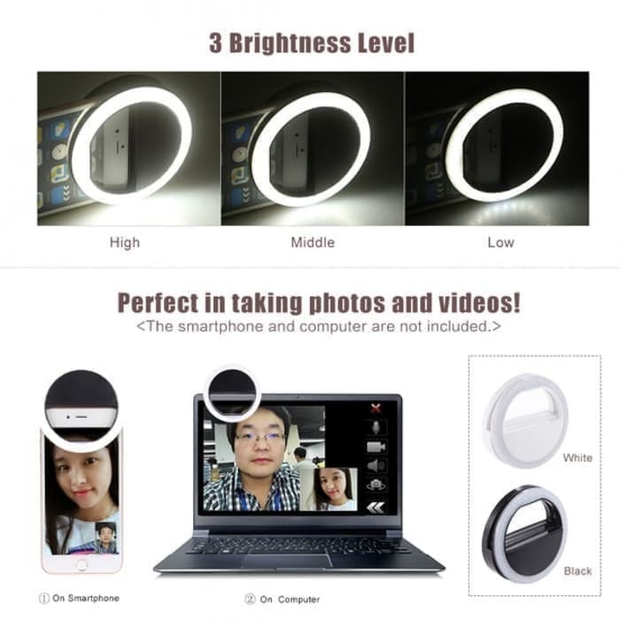 Lampu Selfie Led Ring Light Bigo Portable Clip Ring Light Handphone