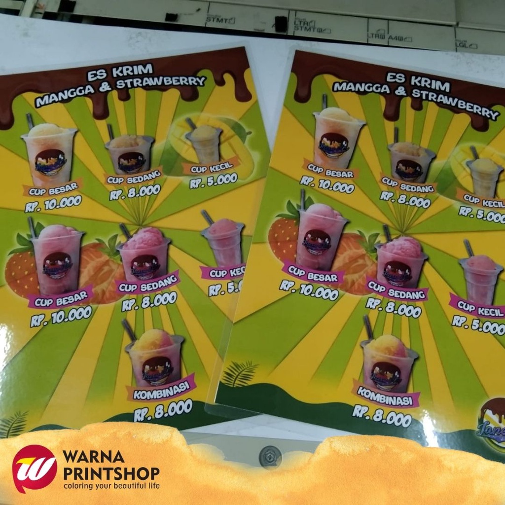 

Daftar Menu/Daftar Harga ukuran A3 + Laminasi kaku (2 sisi)