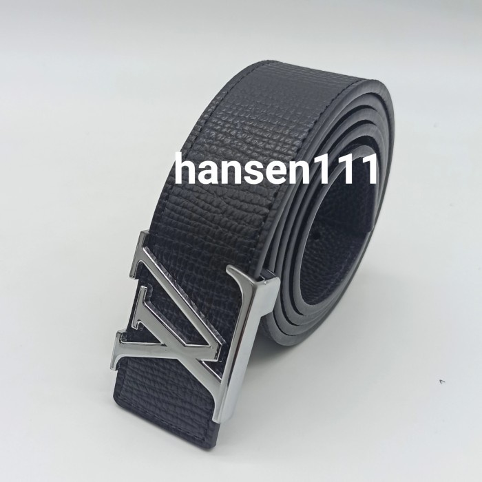 IKAT PINGGANG SABUK GESPER KULIT ASLI PRIA LV - silver