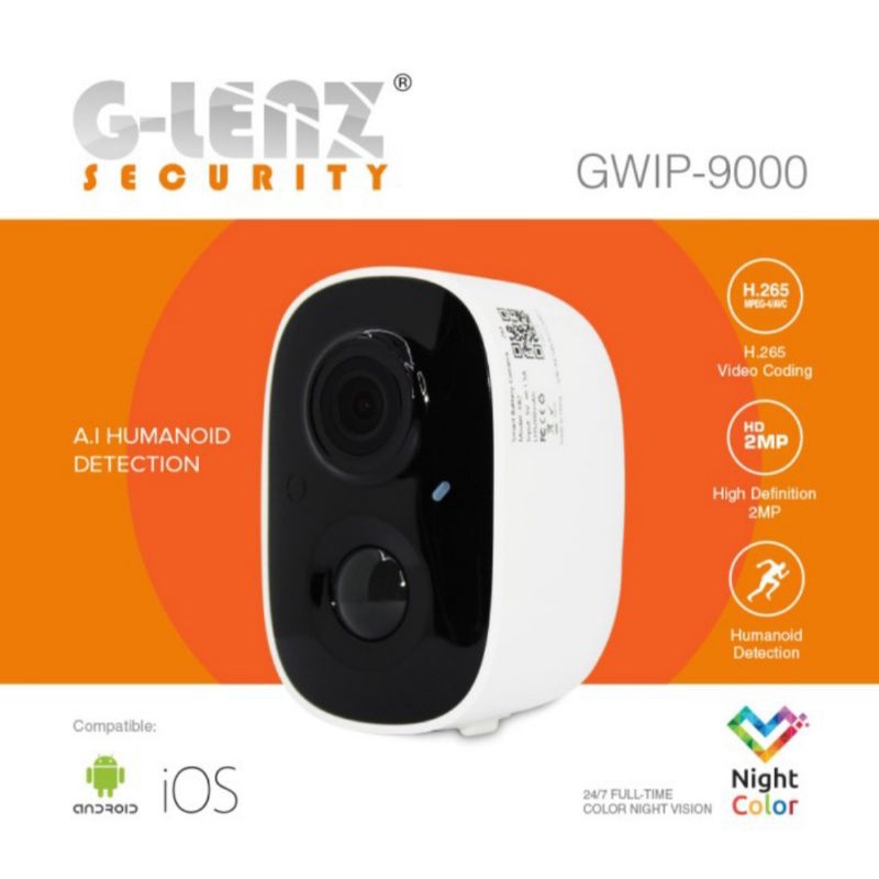 GLENZ SMART BATTERY IP CAMERA CCTV - GWIP 9000 (Full HD 2MP)