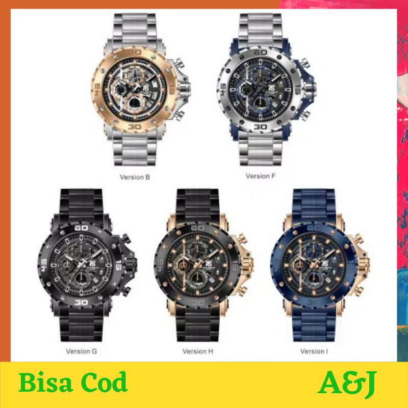[ COD ] JAM TANGAN PRIA T5 H3723 / 3723 original chronograph [ bayar di tempat ]