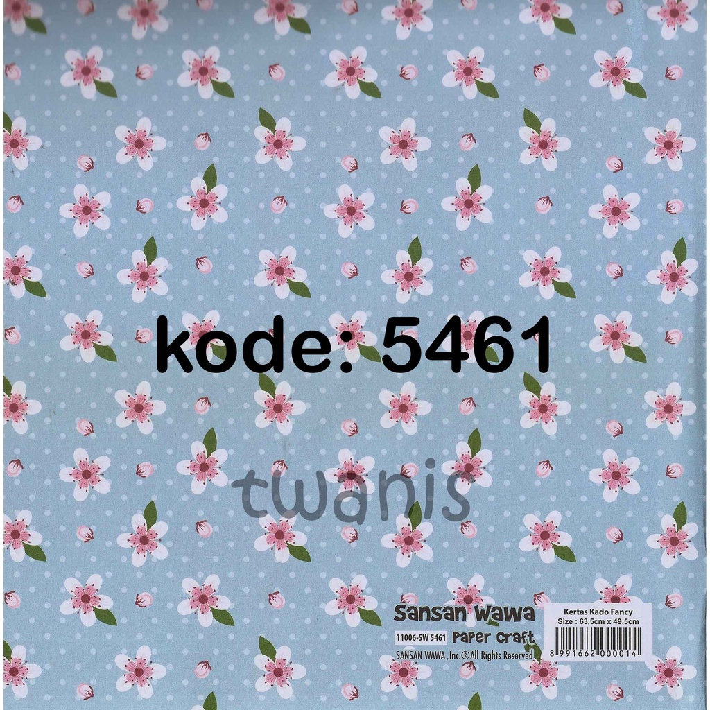 

KERTAS KADO BUNGA BIRU SANWA KODE 5461 ISI 25 LEMBAR BISA CAMPUR MOTIF LAIN