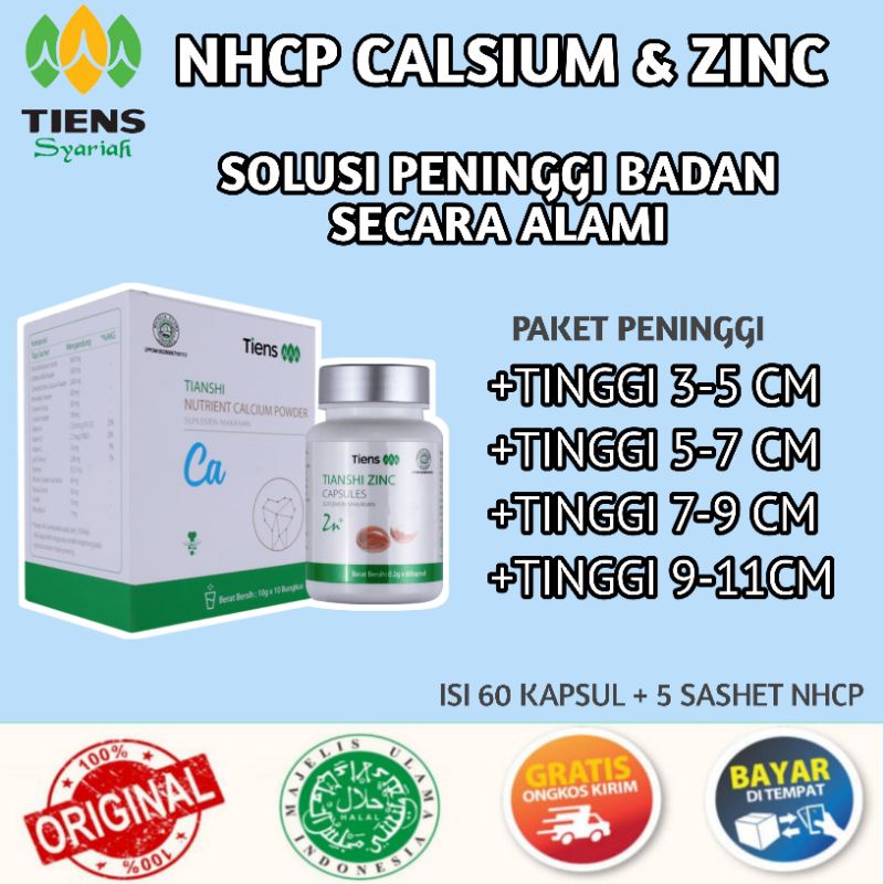 

PENINGGI BADAN TIENS | PAKET SUSU KALSIUM NHCP & ZINC CAPSULE ORIGINAL