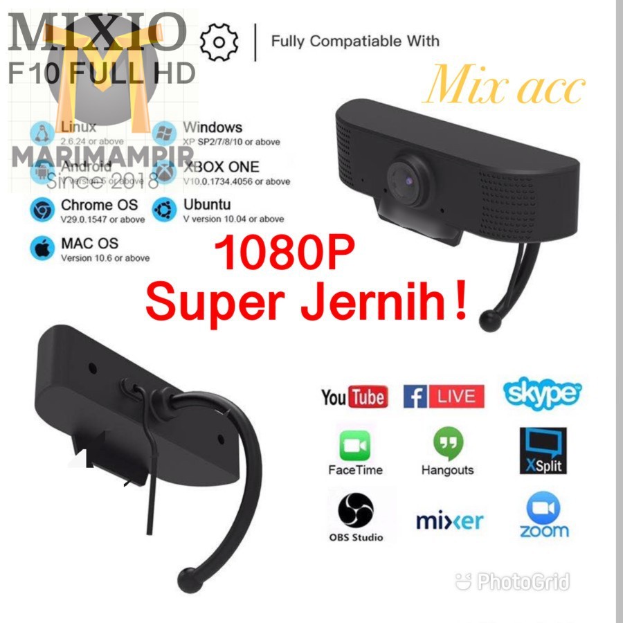 Marimampir MIXIO F10 Full Hd Webcam 1080P With Microphone Web cam 1080P FULL HD