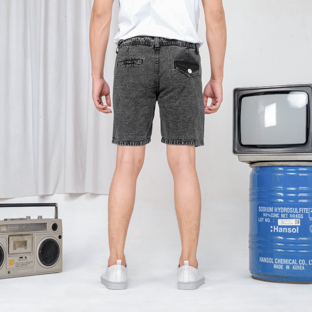 Celana Pendek Snow Wash Premium Distro Pria Size 28-33