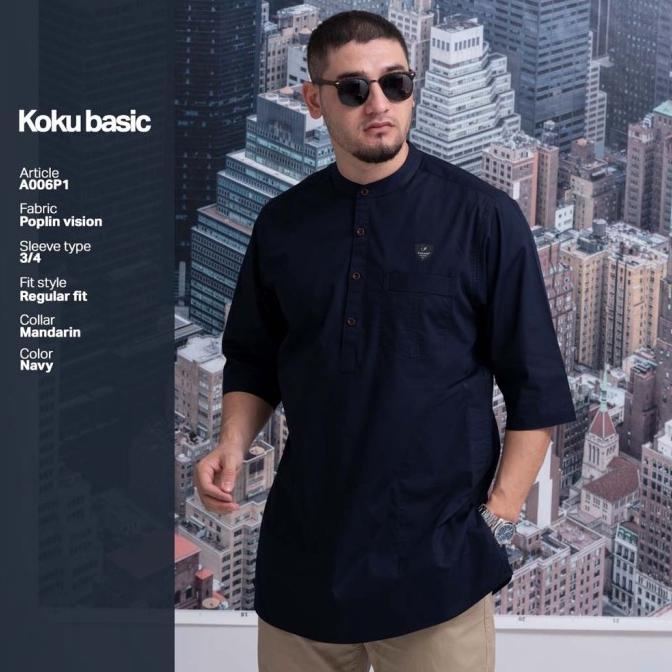 SAMASE BAJU KOKU BASIC KEMEJA KOKO KURTA PRIA DEWASA REGULERFIT PAKAIA SDGFD6464