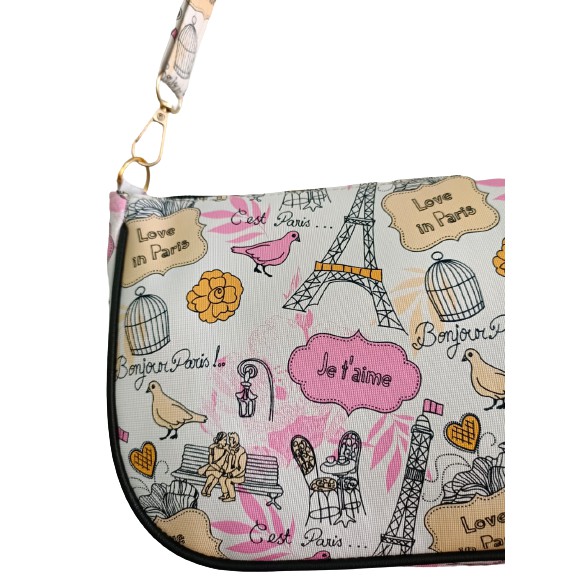 [HARGA SPESIAL] Zalfa Tas Wanita Motif Paris-Tas Selempang Wanita