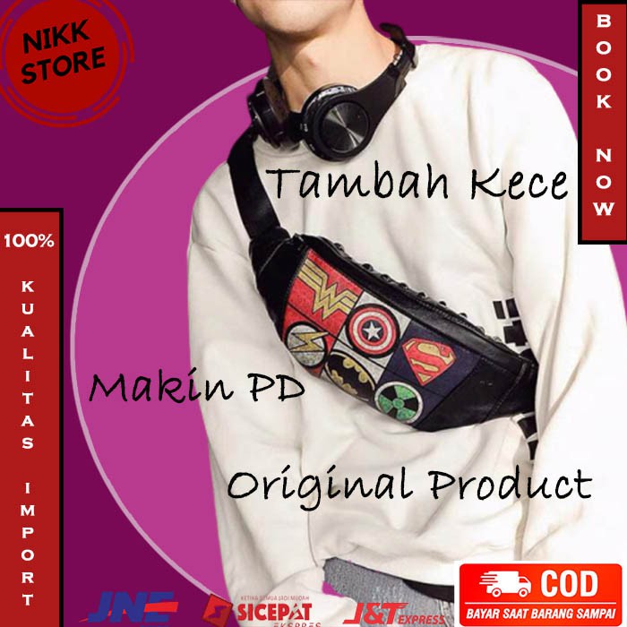 Tas Selempang Cowok Keren Original Import Sandang Pria Kulit Kekinian Selendang Impor AB132