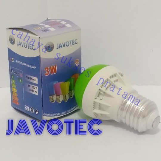 Lampu Led Bola/Bohlam Warna Warni E27  Model Bola 3W Javotec