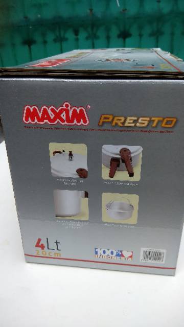 Maxim Presto 4L Alat presto Produk Terbaik Termurah Garansi Automatic Pressure Presto