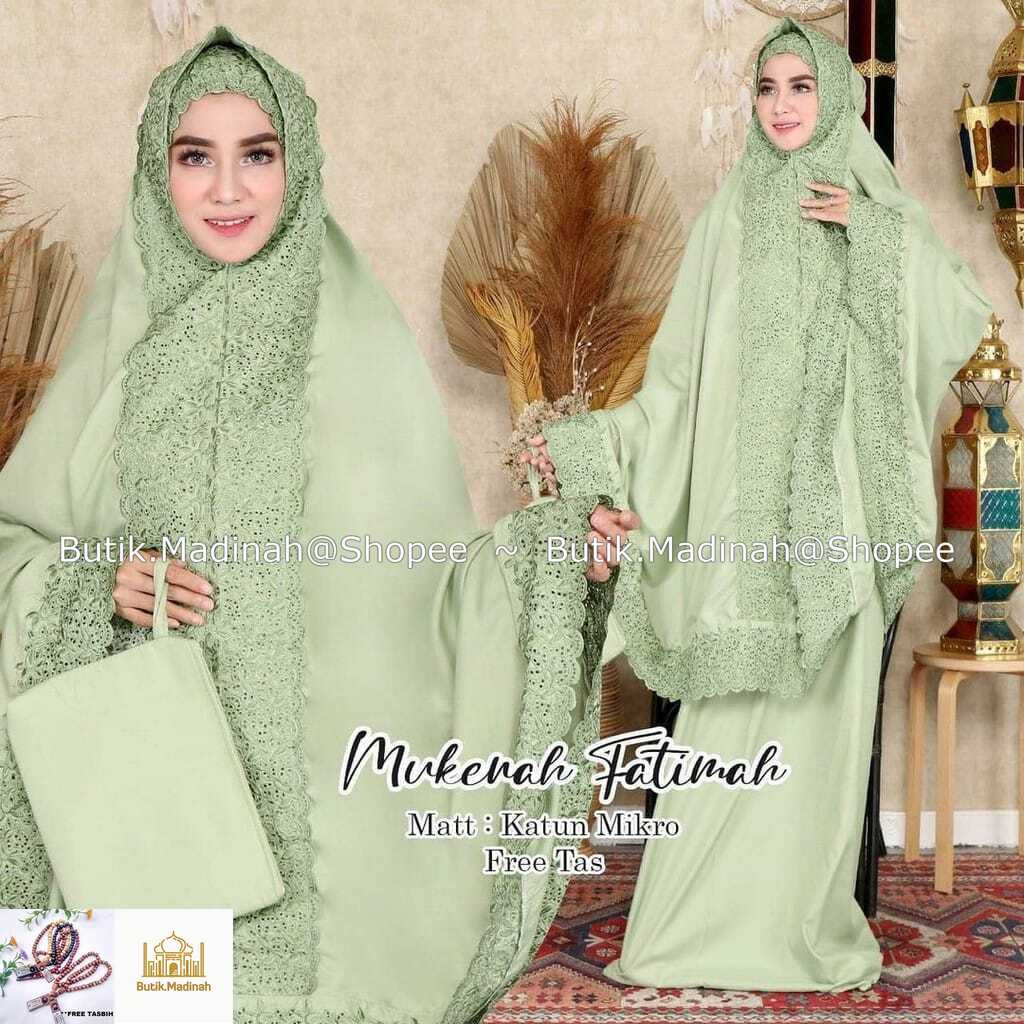 BUTIK.MADINAH MUKENA DEWASA FATIMAH FULL BORDIR KHADIJAH PASTELEENA SYAHRINI