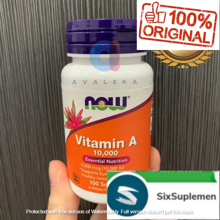 Now Foods Vitamin A 10.000 IU 100 Softgels ORI USA