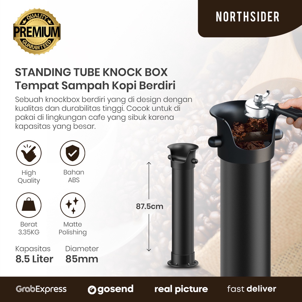 STANDING COFFEE KNOCK BOX TUBE BIN COFFEE WADAH AMPAS KOPI BERDIRI