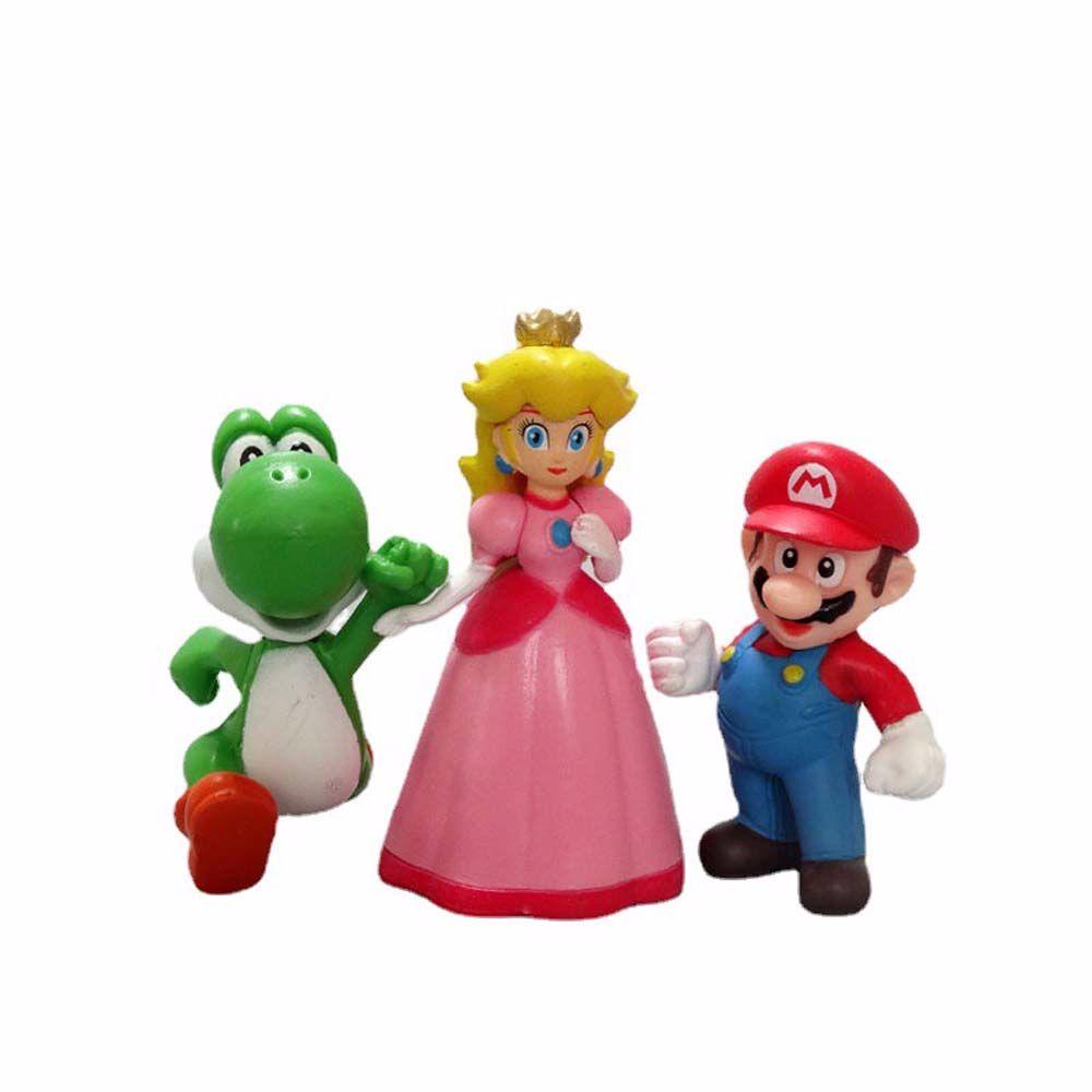 Needway   Patung Action Figurine 6pcs/set Koleksi Model Peach Dekorasi Desktop Hiasan Rumah Mario Super Mario Bros