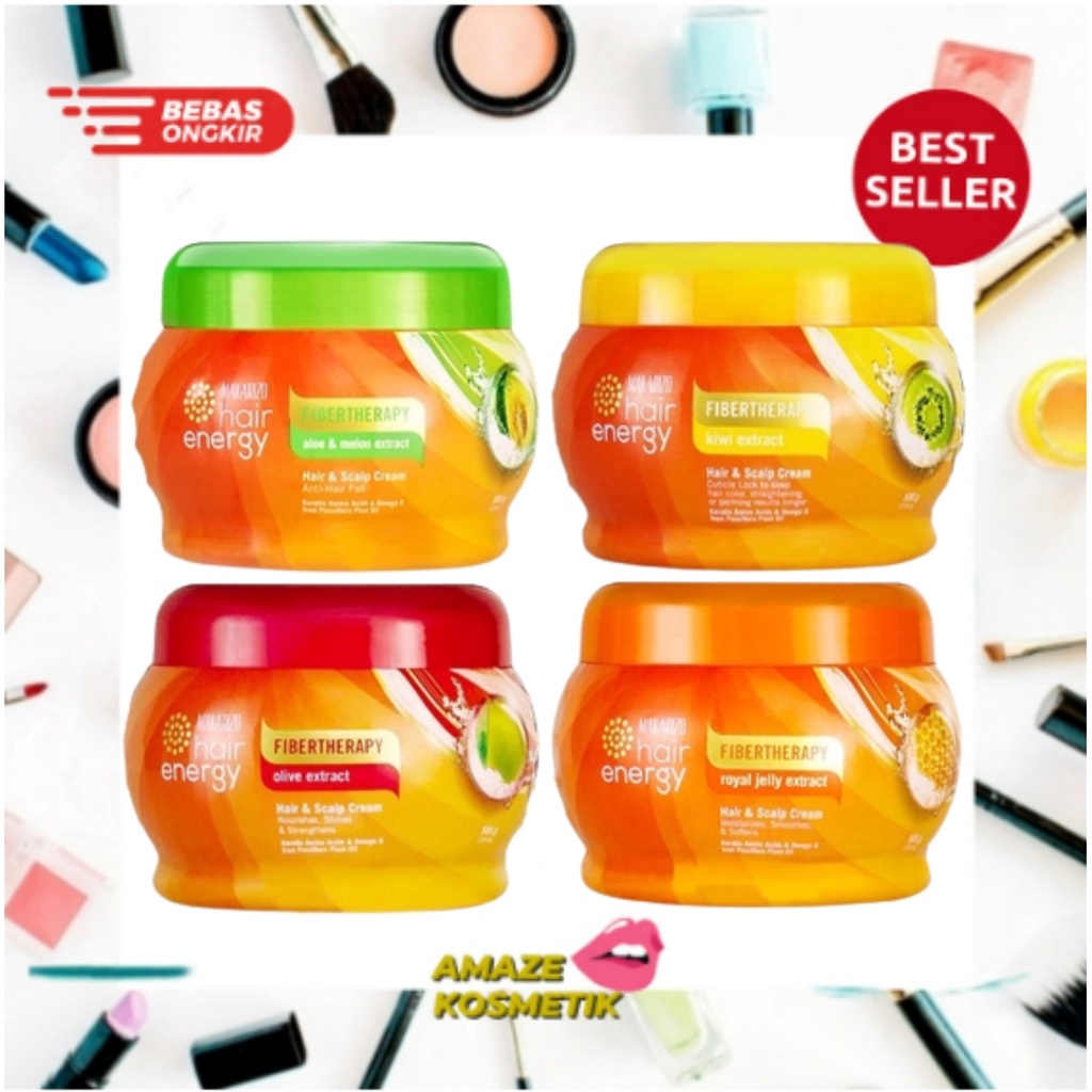PALING DI CARI !!  MAKARIZO Creambath Hair Energy Fibertherapy 500ml (BPOM)
